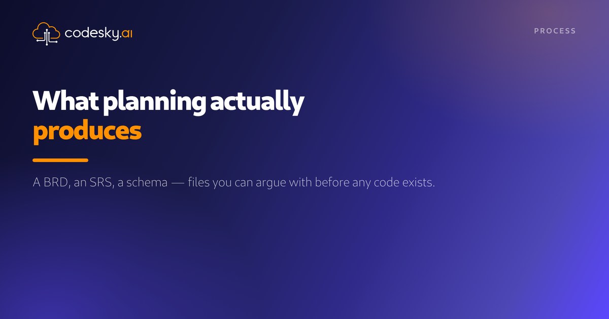 What planning actually produces