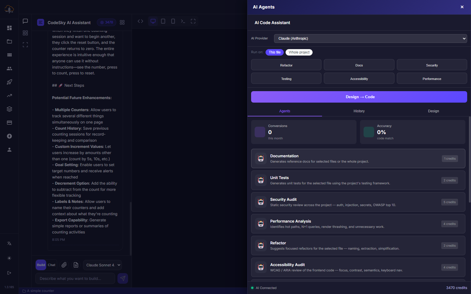 The editor with AI agents