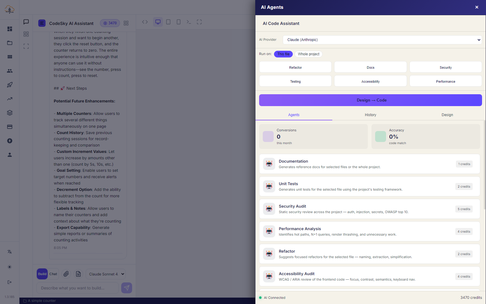 The editor with AI agents