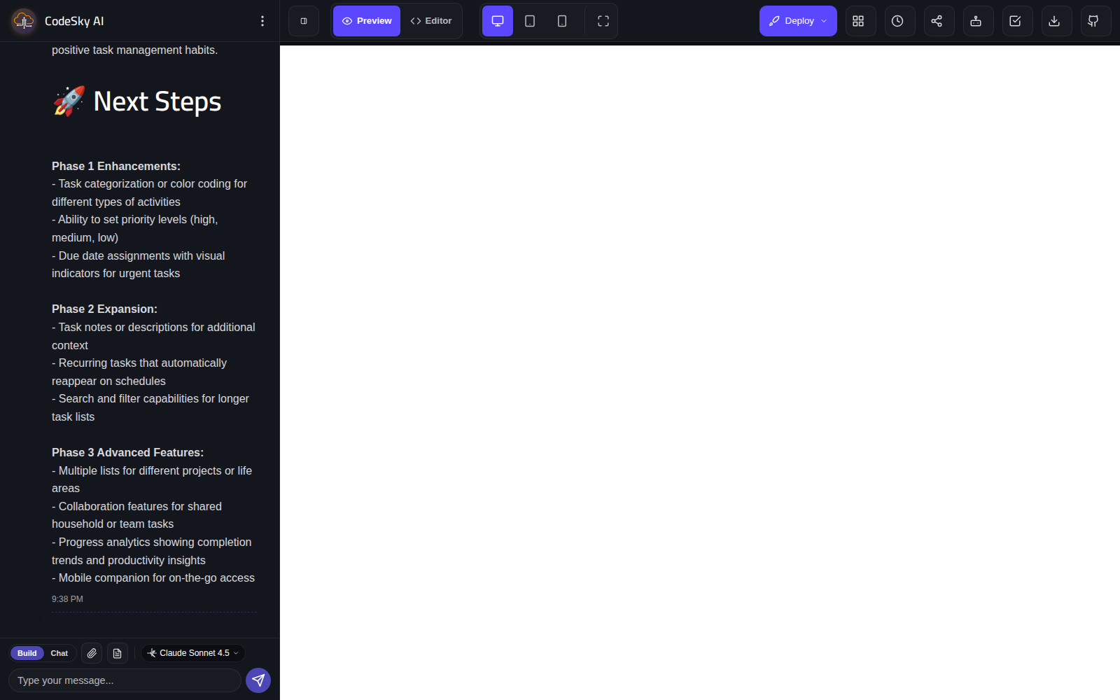 The web designer with chat, files and preview