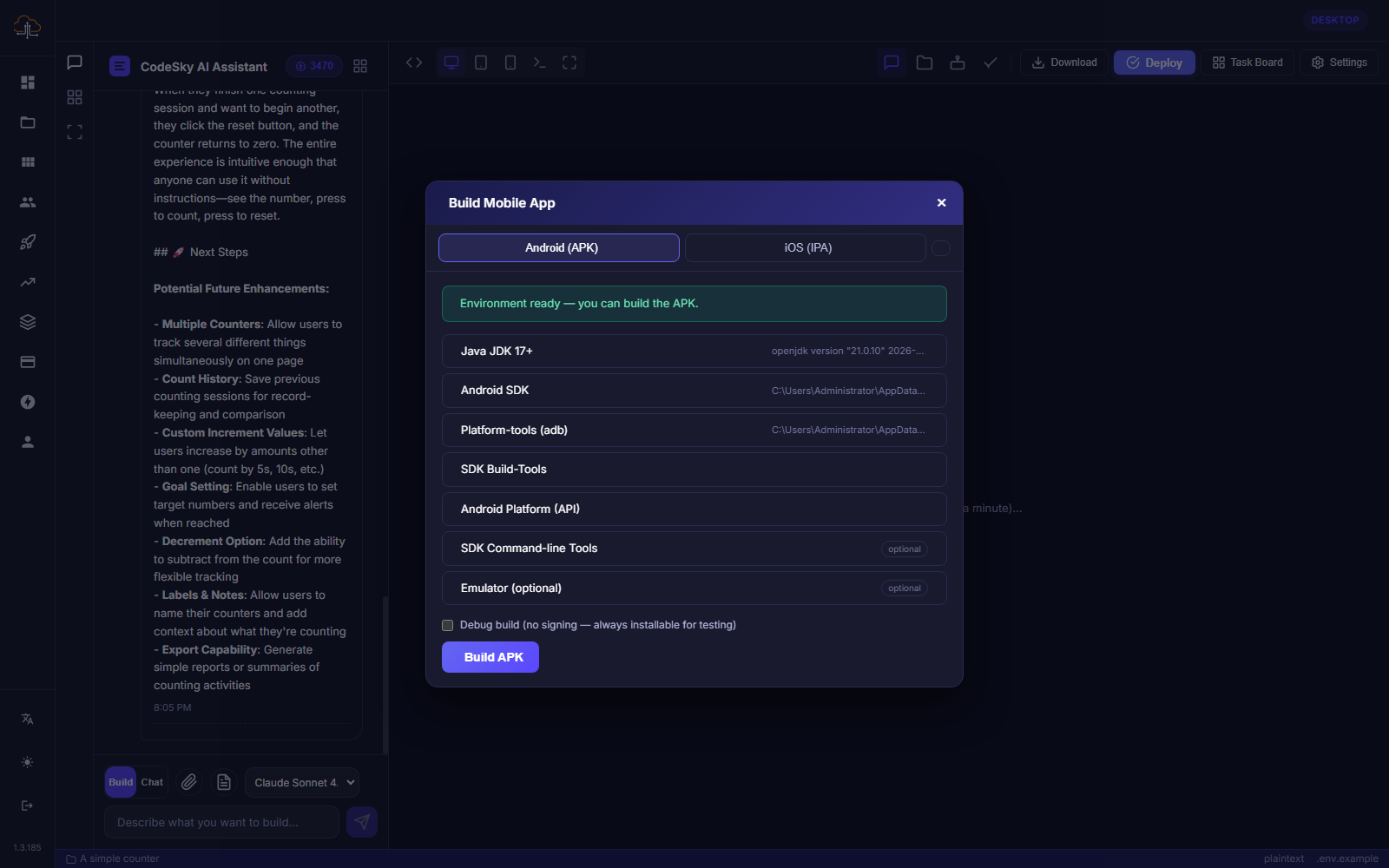 Building a mobile app (APK/IPA)