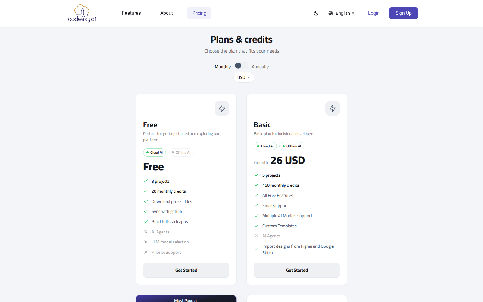Plans and credits