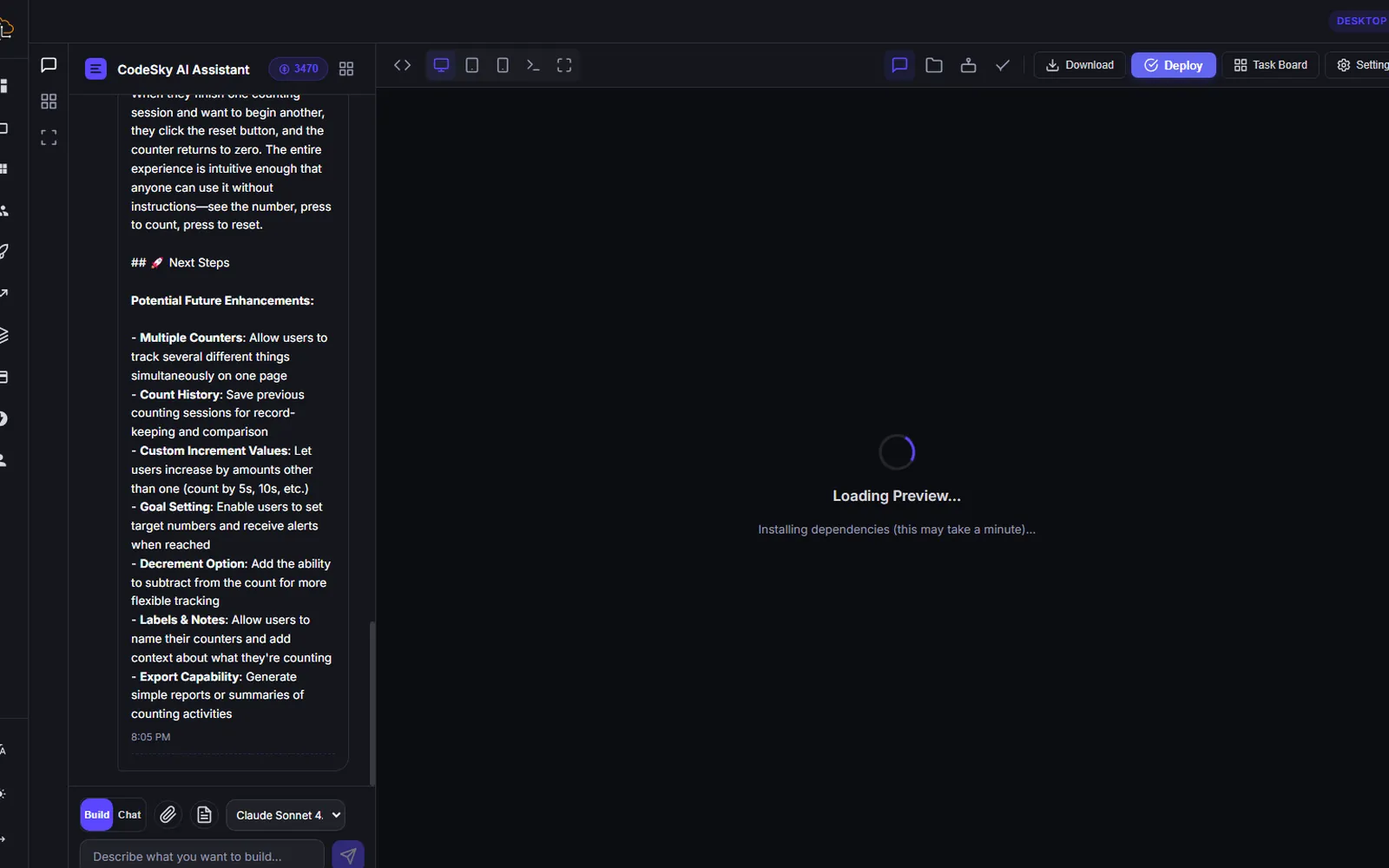 Builds on your machine — Projects live on your disk; dependencies install and the preview runs locally.